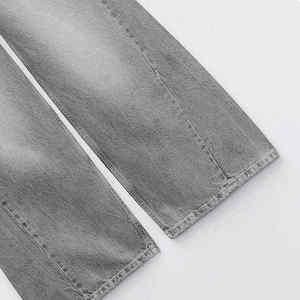 Jeans de Mezclilla Lavados con Efecto Desgastado, Corte Recto, Estilo Vintage, Holgados, Transpirables para Verano y Otoño, con Logotipo Personalizado - Product Image 6