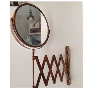 Miroir mural accordéon en cuivre antique et décoration de style vintage industriel, miroir de rasage extensible, miroir mural décoratif pour la maison - Product Image 2