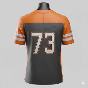 Venta al por Mayor de Camisetas de Fútbol Americano Personalizadas de Manga Corta, Alta Calidad, 100% Poliéster, Color Sólido, Ropa de Equipo, Colores Personalizados, Precios - Product Image 3