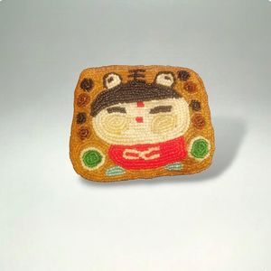 Petite pochette japonaise brodée de perles avec fermeture éclair, porte-monnaie - Product Image 5