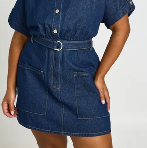 Robe débardeur en jean à col carré pour femme, style décontracté streetwear, printemps-été, couture de qualité, sur commande, OEM ODM - Product Image 4