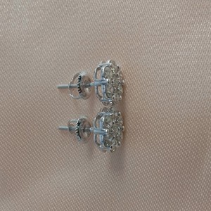925 Sterling <b>Silver</b> Rhodium Plated Round Cut Natural Diamond Ladies Stud Earrings Womens 1.44 Ct Trendy <b>Wedding</b> Jewelry 9mm - Product Image 3