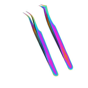 Pince à épiler de haute qualité à pointe fine en acier pour cils, pour la pose et l'extension de faux cils, avec emballage - Product Image 5