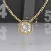 Octagon Cut Geometric Moissanite <b>Pendant</b> 14K <b>Gold</b> 2.8CT Luxury Necklace for Unisex - Product Image 3