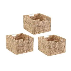 Cesta de Almacenamiento Ecológica Premium para el Hogar, 100% Natural, Flexible, de Jacinto de Agua, Multifuncional, Moderna, Cubo de 30 cm - Product Image 1