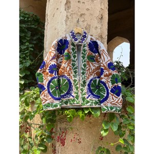 เสื้อโค้ทสั้นใส่ได้ทั้งชายและหญิงสำหรับฤดูใบไม้ร่วงผ้าคอตตอนผ้า jute suzani ปักลายดอกไม้เสื้อแจ็กเก็ตถักผ่านกระบวนการสไตล์ฮิปปี้ - Product Image 1