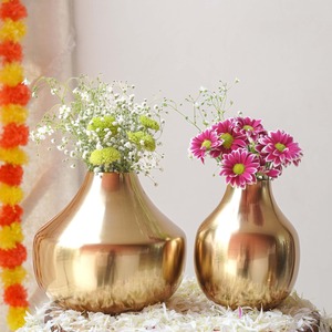 Meilleur Choix : Vase Minimaliste de Table Doré 13cm et 18cm, Pot Décoratif Résistant à la Rouille pour Plantes, Idéal pour un Cadeau de Pendaison de Crémaillère - Product Image 5