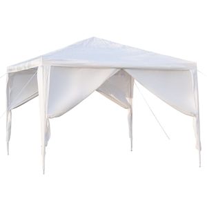 Tenda da matrimonio portatile impermeabile 3x3m a quattro lati con tubi a spirale bianca - Product Image 3