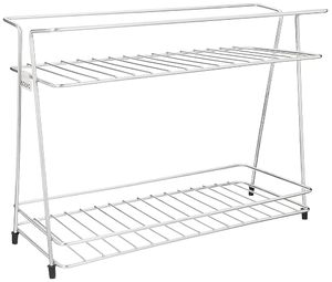 Estante de metal de dos niveles para especias con tarros de vidrio, diseño minimalista, tipo vertical, duradero, para cocina. - Product Image 3