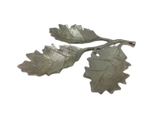 Metal Oak Leaf Decorative <b>Tray</b> Rustic Plant Design Single Piece Irregular Shape Handcrafted Ornament - Product Image 5
