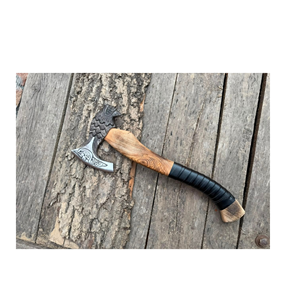 Hache Tomahawk artisanale avec manche en bois, tête en acier forgé, hache de survie, outil de découpe pour l'extérieur - Product Image 2