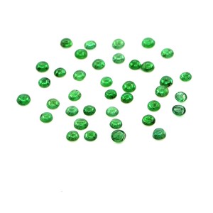 Esmeraldas naturales de Zambia calibradas en forma de cabujón, redondas de 2 mm, piedras preciosas de esmeralda sueltas naturales para la fabricación de joyas, listas para usar. - Product Image 1