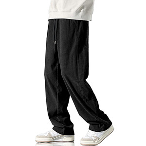 Pantalon de jogging évasé personnalisé 100 % coton, taille mi-haute, pour homme, coupe droite, rayé, évasé - Product Image 4