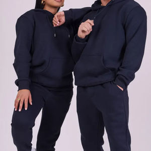 Unisex Lavender Hooded Sweatshirt Set Fleece Oversized Casual Autumn Wear Solid Color Pocket Design Knitted Regular Fit - Product Image 6