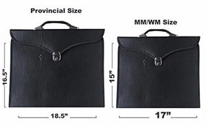Custom Embroidered Masonic Badge Black Leather Portfolio <b>Case</b> Gold Laurel Emblem Classical Style <b>Sew</b>-On Patch - Product Image 4