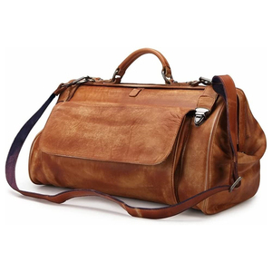 Premium Quality 2024 Leather Duffle <b>Bags</b> Men Waterproof Foldable <b>Overnight</b> Luggage Multi-Functional Canvas Duffle <b>Bags</b> OEM - Product Image 5