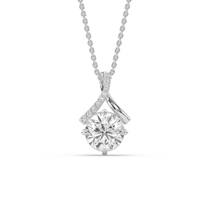 Pendentif Luxeshine pour femme en diamant de laboratoire taille coussin 2,5 carats VS1 certifié IGI, brillant, en argent sterling 925, jaune rose, pour fiançailles - Product Image 2
