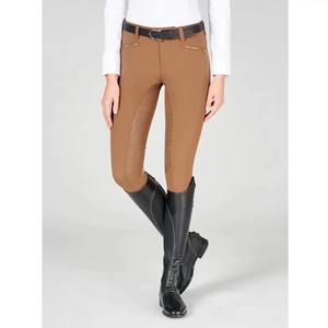 Culottes d'équitation kaki pour femmes, leggings d'équitation, jodhpurs d'équitation à assise intégrale en silicone et pantalons d'équitation, vente en gros - Product Image 3