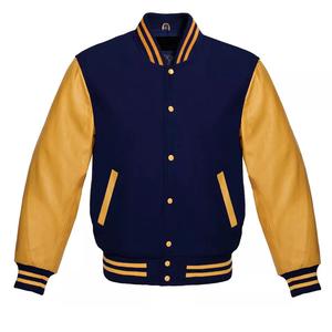 เสื้อแจ็คเก็ต Letterman Varsity แบบมีโลโก้สั่งทำได้ ไซส์ใหญ่ ทรงบอมเบอร์ ติดกระดุม แขนผ้าฟลีซ สำหรับฤดูหนาว แห้งเร็ว ระบายอากาศได้ดี - Product Image 1