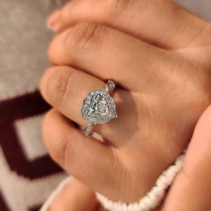 แหวนหมั้นเพชรทรงหัวใจประดับเพชรเม็ดกลมแบบไมโครเซ็ต ทองคำแท้ 14K 18K แหวนแต่งงานสำหรับเจ้าสาว ของขวัญเครื่องประดับสุดโรแมนติก - Product Image 6