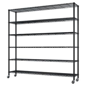Espositore a 6 Ripiani in Ferro 150*45*213cm con Piedini Regolabili e Ruote per Scaffali da Garage, Facile Smontaggio e Montaggio - Product Image 2