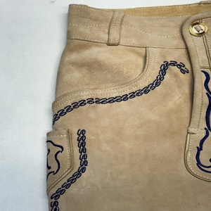 Shorts en toile brodés pour hommes grande taille avec motif bouclier de cerf, taille haute, fermeture à cordon, style décontracté - Product Image 3