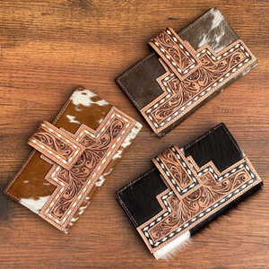 2025กระเป๋าสตางค์แบบพับสองพับหนังวัวสำหรับผู้หญิงกระเป๋าคลัทช์ใส่บัตรดีไซน์หรูหรา - Product Image 4