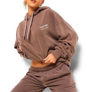 Econex Sports Dernier design Lavage à l'acide Vintage Tie Dye Survêtement de yoga de haute qualité OEM pour femmes Imprimé solide à capuche - Product Image 1