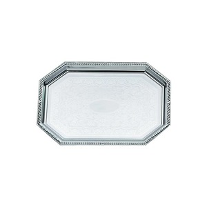 Classic <b>Octagonal</b> Metal Storage Tray Polished Finish Tableware Dishwasher Safe Single Tier Polygon Shape - Product Image 5