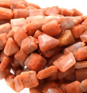 ลูกปัดอะเมโซไนต์สีพีชธรรมชาติ SRK GEMS ทำด้วยมือจากอินเดีย ลูกปัดเจียระไนทรงเหลี่ยม ขนาด 8x7 มม. 9x13 มม. ความยาว 16 นิ้ว จากรัฐราชสถาน ผลิตโดยบุคคลที่สาม - Product Image 5