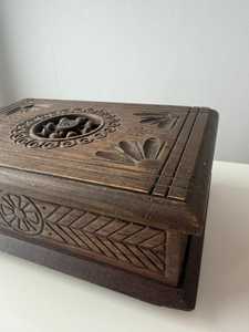 Vintage Hand Carved Wooden <b>Incense</b> Burner <b>Box</b>, Decorative <b>Incense</b> Holder with Storage - Product Image 4