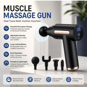 Meilleur pistolet de massage sans fil pour sportifs, vibrations pour la relaxation musculaire, thérapie par ondes de choc - Product Image 2