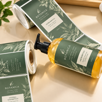 Étiquettes autocollantes personnalisées en BOPP avec feuille d'or pour bouteilles, produits cosmétiques, bouteilles de vin double paroi, flacons holographiques et parfums, résistantes à l'eau