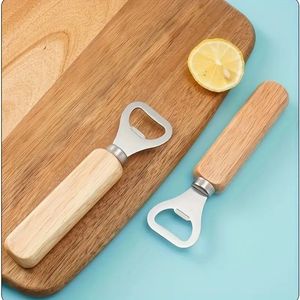 Sacacorchos de Acero Inoxidable Reforzado con Mango de Madera, Abridor de Botellas de Vino y Cerveza - Product Image 1