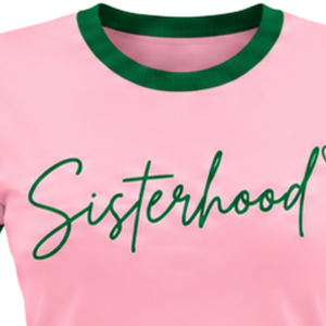   Camiseta Rosa de Mujer con Estampado Gráfico de Letras, Cuello Redondo, Manga Corta, Informal, Cómoda, de Moda para Hermandades - Product Image 6