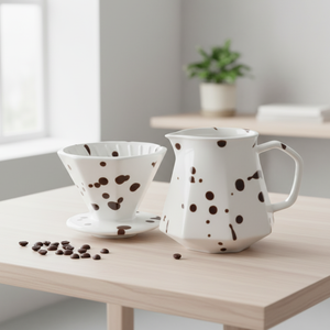 Juego de cafetera y gotero de café de porcelana duradera de calidad premium multiusos 3460993SETS-0.5 para amantes del café - Product Image 2