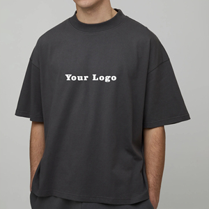 Wholesale Price Fashionable Streetwear Boxy Fit Men's T-Shirts High Quality 100% Cotton Heavyweight Hip Hop Customizable 180g - Product Image 4