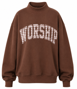Sweat-shirt à col roulé surdimensionné pour femmes, en coton molletonné, personnalisé, à manches longues, avec logo, pour l'hiver, vente en gros - Product Image 6