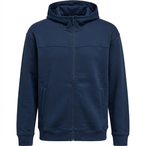 Sweat-shirt décontracté chaud pour homme, personnalisé, en polaire thermique, à fermeture éclair, doublé, couleur unie, teint uni, vente en gros - Product Image 4