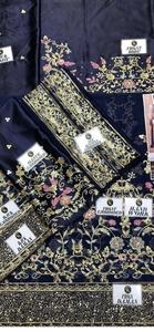 2021 Venta caliente pakistaní indio sin coser Salwar Kameez viscosa seda rayón red Organza vestido bordado - Product Image 4