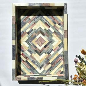 Plateau de luxe fait main en os incrusté pour le service, la décoration intérieure, la table basse, la salle à manger, cadeau, écologique, qualité supérieure - Product Image 6