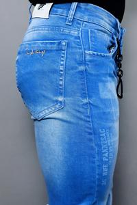 Jeans en denim nouvelle collection Gex pour homme, taille mi-haute, extensibles, bleu clair - Product Image 3