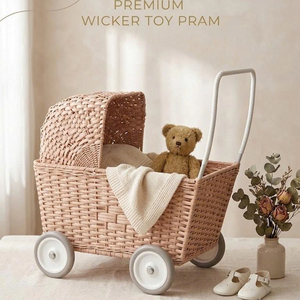 Carrito de ratán de moda, fabricado en Vietnam, con precio de mayoreo, OEM, ODM, color y material de la mejor calidad para juguetes infantiles. - Product Image 1