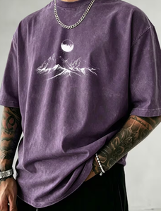 T-shirt Homme Oversize en Jersey 100% Coton Délavé au Sable, Manches Courtes, Col Rond, Style Vintage Usé, Streetwear, 320g Hardihood - Product Image 6