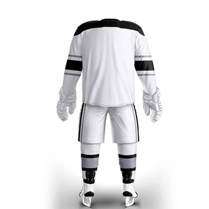 Ensemble d'uniformes de hockey sur glace personnalisés, maillot et pantalon imprimés par sublimation, respirant, anti-humidité, antibactérien, polyester, sports d'équipe - Product Image 2