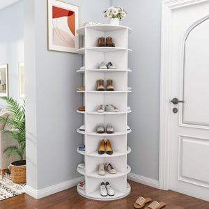 8-Tier Free Standing Rotating Shoe Rack Tower 360 Degrees Revolving Storage Organizer with 32 Pairs Holding Capacity - Product Image 4