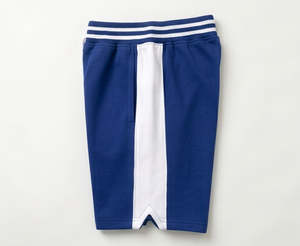 Pantalones Cortos Bermuda de Algodón Azul para Hombre, Cintura Media, Cordón Ajustable, Casuales, Transpirables, con Franja Lateral Tejida, Deportivos - Product Image 4