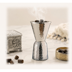 Hammered Silver Bakhoor Burner Stainless Steel Incense Holder Metal Mabkhara for Arabian Oud and Home Aromatherapy <b>Decor</b> - Product Image 4