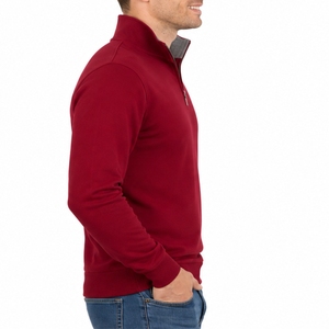 <b>Men</b> Custom Color Quarter Zip <b>Pullover</b> Sweater Stylish Comfortable Warm Casual Sweater Comfortable Daily Wear Sweater <b>For</b> <b>Men</b> - Product Image 3