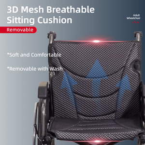 Fauteuil roulant manuel de transport de 20 pouces avec roues arrière à dégagement rapide de 24 pouces, freins à main avant et arrière verrouillables, conception pliable Nanomete - Product Image 6